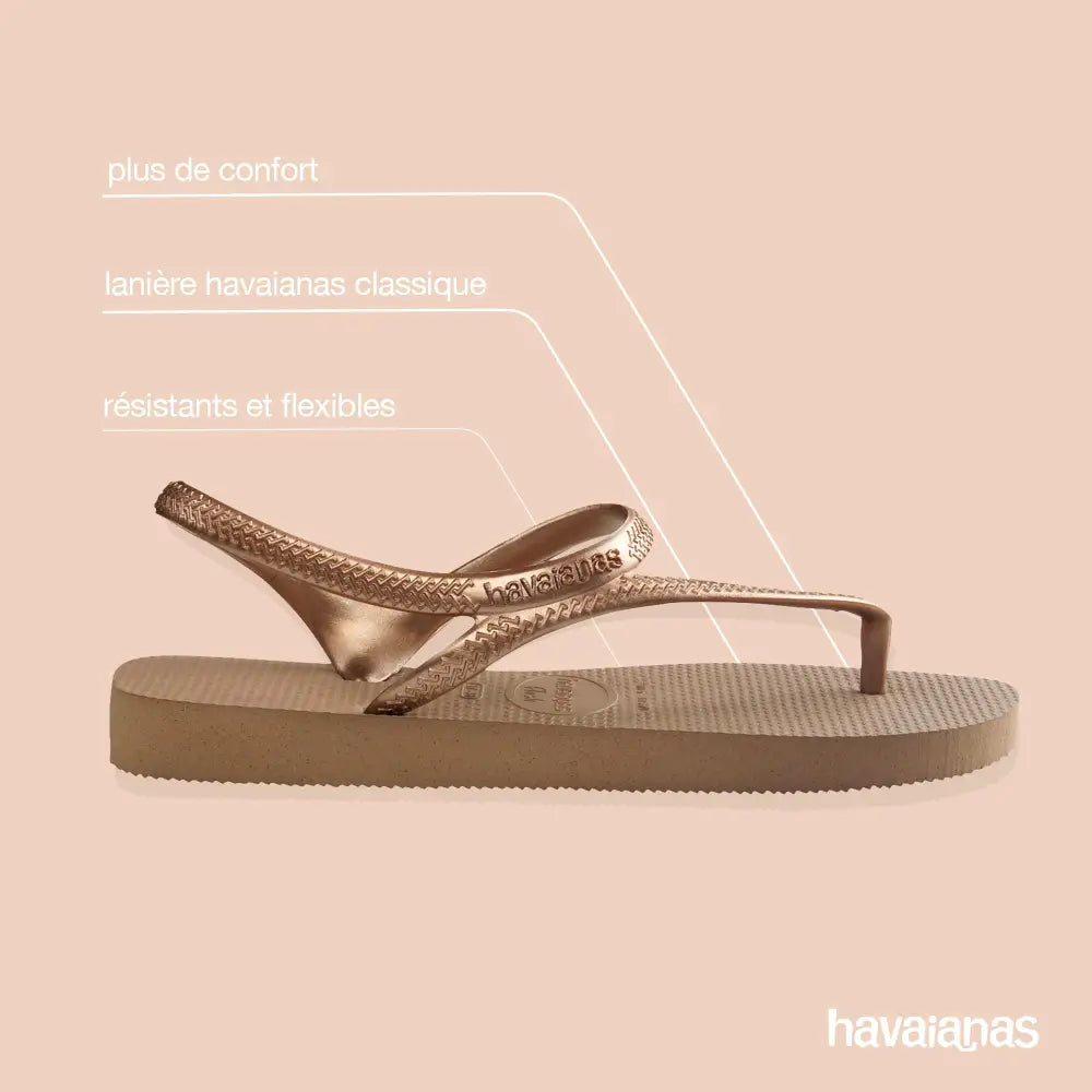 Havaianas - Flash Urban Sandales Confortables Élégantes et Polyvalentes Fermeture à la Cheville Lanières Métallisées