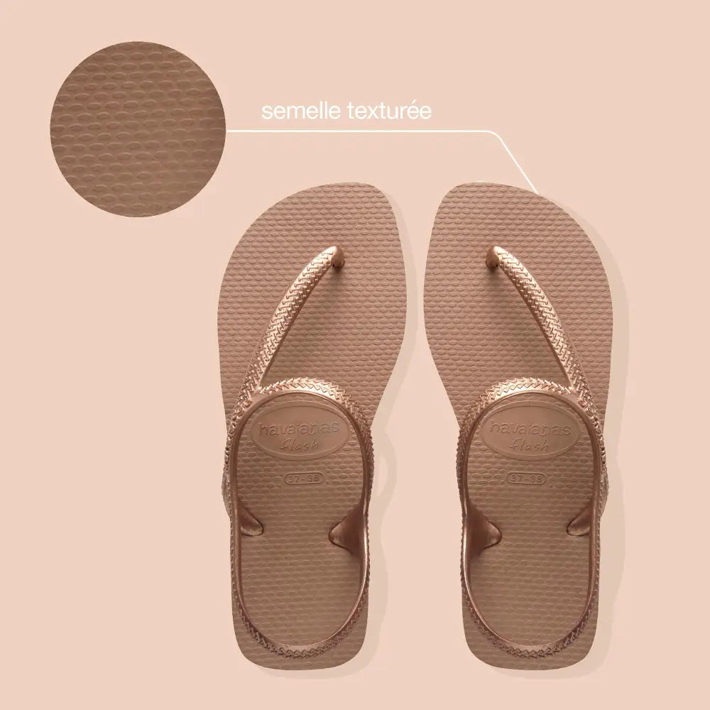 Havaianas - Flash Urban Sandales Confortables Élégantes et Polyvalentes Fermeture à la Cheville Lanières Métallisées