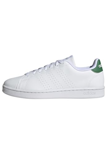 adidas Advantage Shoes Homme Chaussures de Tennis, Cloud White Cloud White Green, 44 2/3 EU