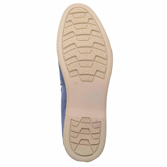 ABSOLUTE FOOTWEAR Mocassins décontractés en daim pour homme avec semelle contrastée, bleu pâle, 42 2/3 EU