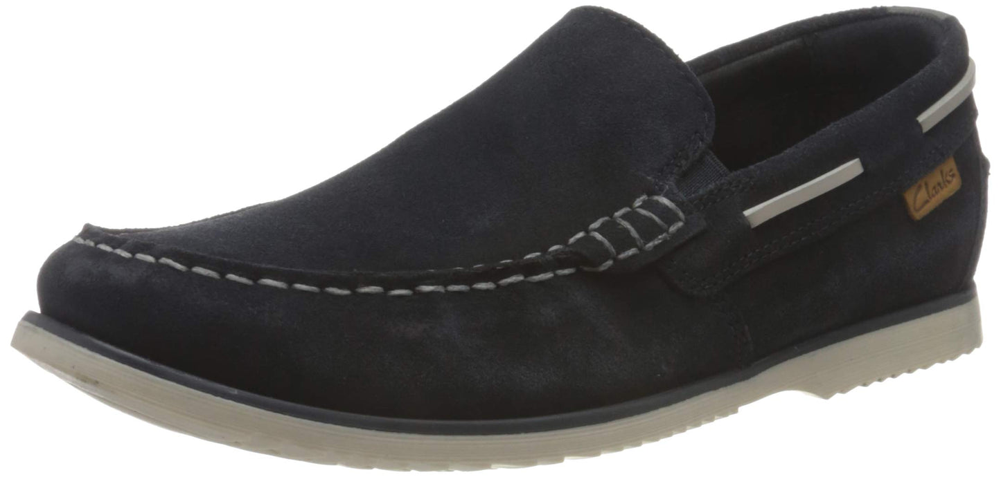 Clarks Homme Noonan Step Chaussure Bateau, Suede Bleu Marine, 42 EU