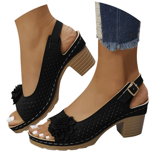 2025 Sandales Orthopédique Femmes été Bout Ouvert Confortables Plateforme Pantoufles Semelle Souple Chaussures Faux Cuir Antidérapantes Respirantes Bohême Sandales avec Talon Bloc Sparkle