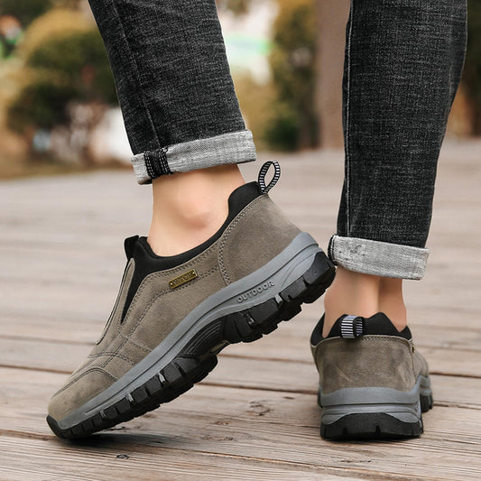 ACosySch Chaussure de Marche Homme sans Lacets Baskets de randonnée en Plein air Chaussures de randonnée à Enfiler pour Homme Chaussures orthopédiques Chaussures légères pour Le Travail